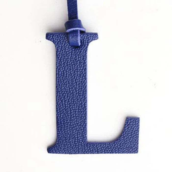 DIY Alphabet A-Z K Luxury Genuine Leather Initial Capital English Letter Keychain Backpack Pendant Ladies Women Bag Charm