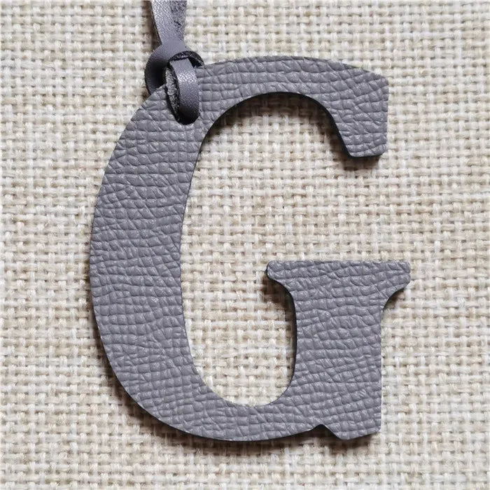 DIY Alphabet A-Z K Luxury Genuine Leather Initial Capital English Letter Keychain Backpack Pendant Ladies Women Bag Charm