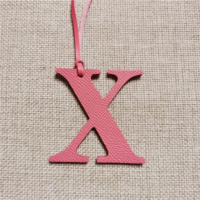 DIY Alphabet A-Z K Luxury Genuine Leather Initial Capital English Letter Keychain Backpack Pendant Ladies Women Bag Charm