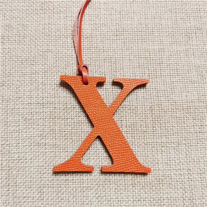 DIY Alphabet A-Z K Luxury Genuine Leather Initial Capital English Letter Keychain Backpack Pendant Ladies Women Bag Charm