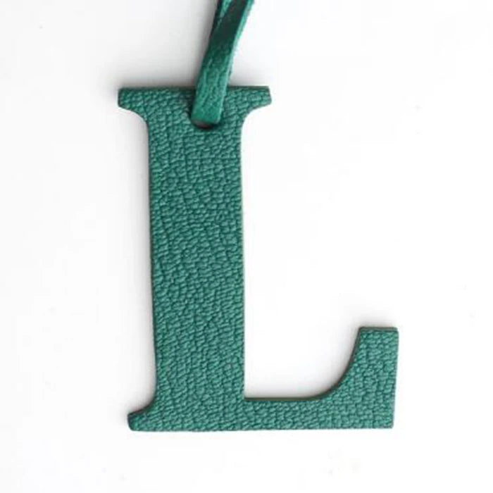 DIY Alphabet A-Z K Luxury Genuine Leather Initial Capital English Letter Keychain Backpack Pendant Ladies Women Bag Charm