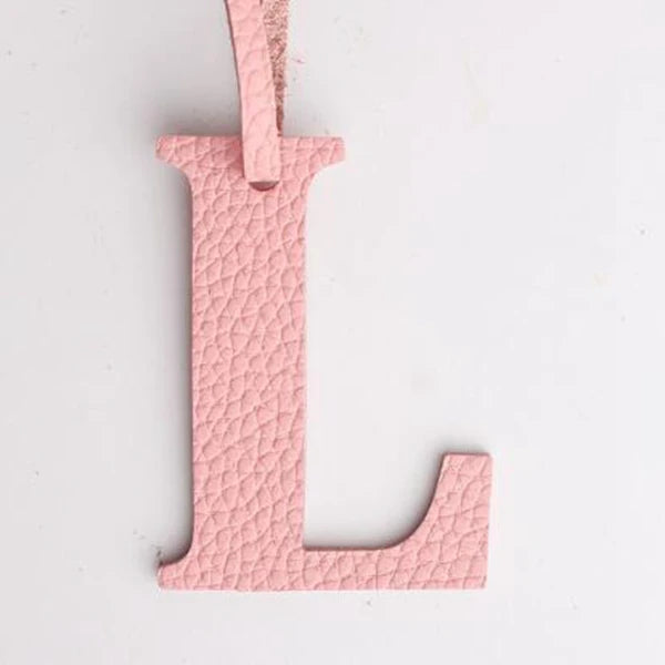 DIY Alphabet A-Z K Luxury Genuine Leather Initial Capital English Letter Keychain Backpack Pendant Ladies Women Bag Charm
