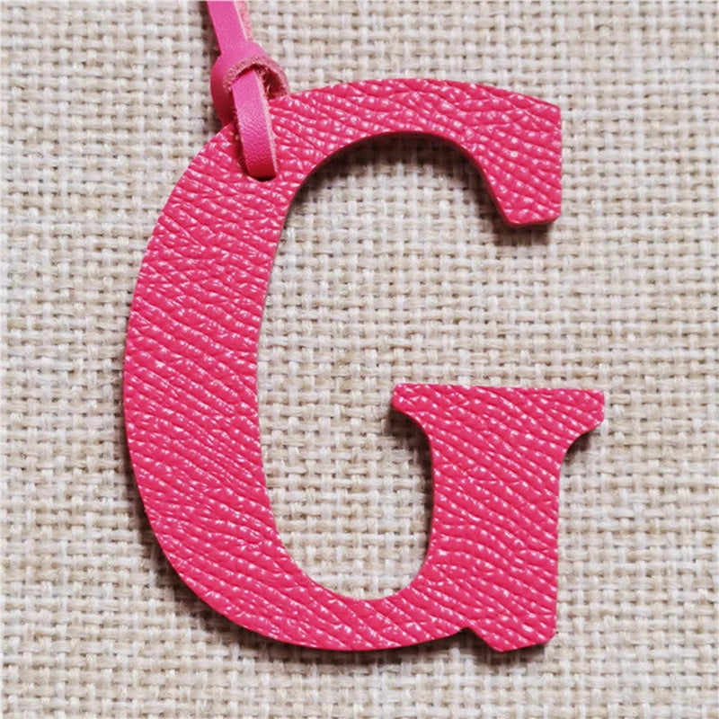 DIY Alphabet A-Z K Luxury Genuine Leather Initial Capital English Letter Keychain Backpack Pendant Ladies Women Bag Charm