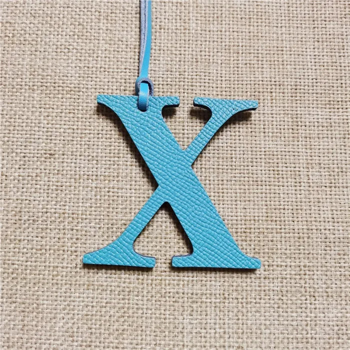 DIY Alphabet A-Z K Luxury Genuine Leather Initial Capital English Letter Keychain Backpack Pendant Ladies Women Bag Charm