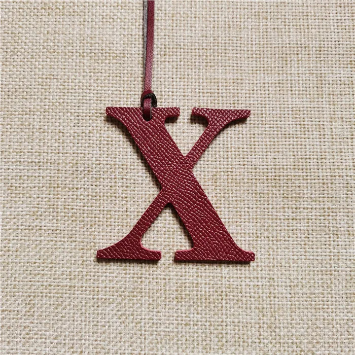 DIY Alphabet A-Z K Luxury Genuine Leather Initial Capital English Letter Keychain Backpack Pendant Ladies Women Bag Charm
