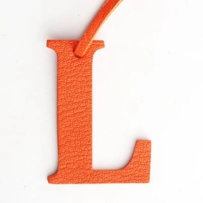 DIY Alphabet A-Z K Luxury Genuine Leather Initial Capital English Letter Keychain Backpack Pendant Ladies Women Bag Charm