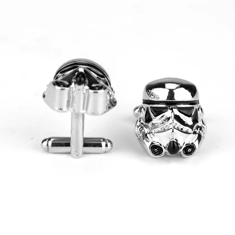 Star Wars Cufflinks Galactic Empire Imperial Stormtrooper Shirt Brand Cuff Buttons Silver Plated Cuff Links Jewelry