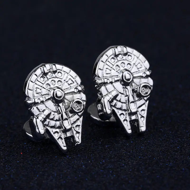 Star Wars Cufflinks Galactic Empire Imperial Stormtrooper Shirt Brand Cuff Buttons Silver Plated Cuff Links Jewelry