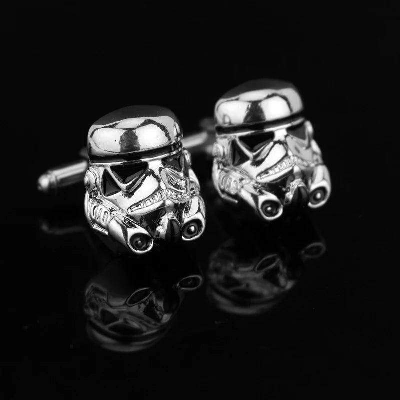Star Wars Cufflinks Galactic Empire Imperial Stormtrooper Shirt Brand Cuff Buttons Silver Plated Cuff Links Jewelry