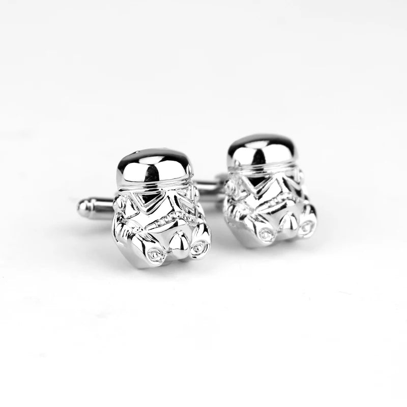 Star Wars Cufflinks Galactic Empire Imperial Stormtrooper Shirt Brand Cuff Buttons Silver Plated Cuff Links Jewelry