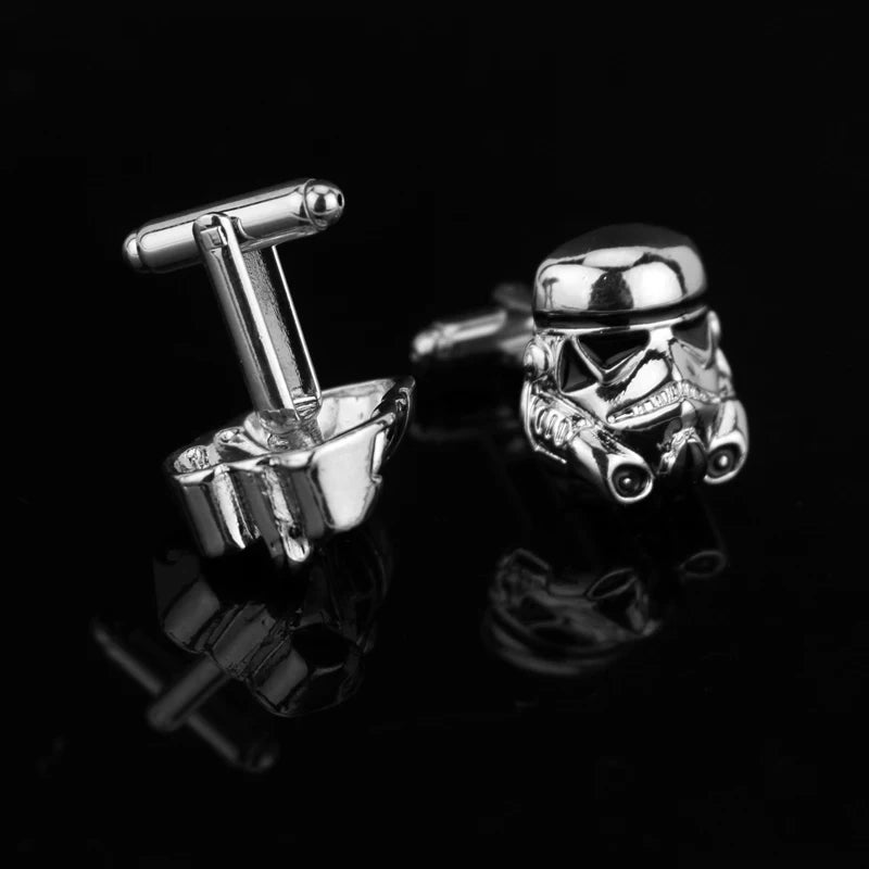 Star Wars Cufflinks Galactic Empire Imperial Stormtrooper Shirt Brand Cuff Buttons Silver Plated Cuff Links Jewelry