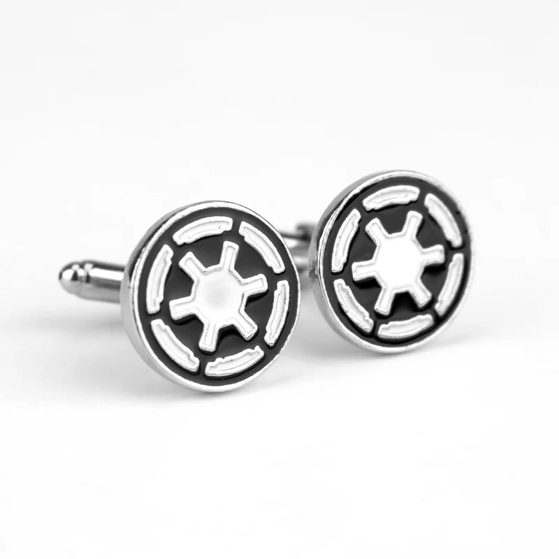 Star Wars Cufflinks Galactic Empire Imperial Stormtrooper Shirt Brand Cuff Buttons Silver Plated Cuff Links Jewelry
