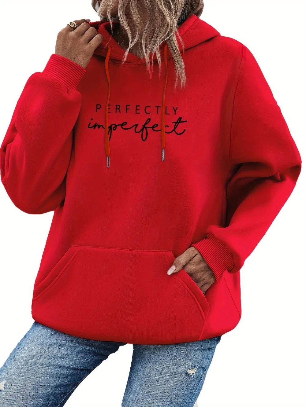 Women's Casual Pullover Hoodie with Letter Print Polyester, Long Sleeve Autumn/Winter Fashion Pullover Sweatshirt