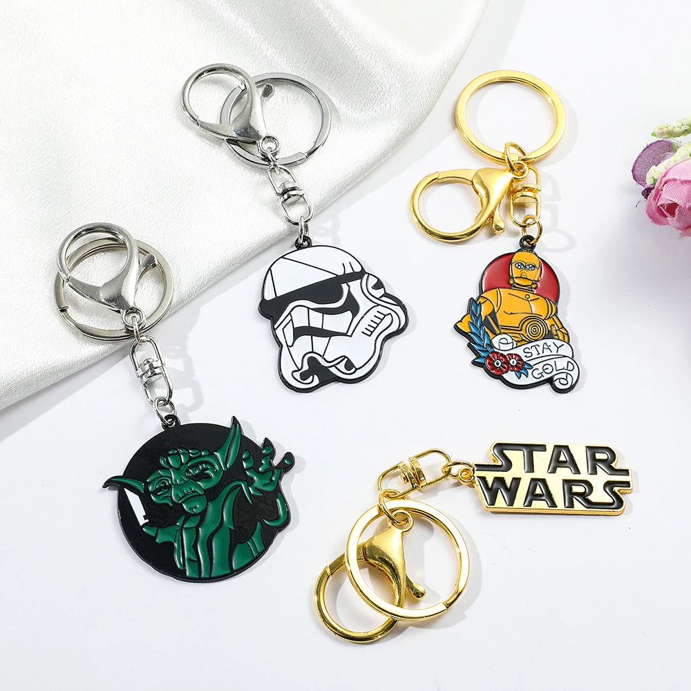 Star Wars Key Chains Yodas Baby Keychain Mandalorian Metal Enamel Keyring Backpack Decor Jewelry Accessories Gifts